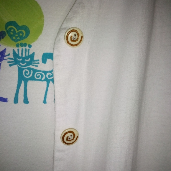 Vintage 90's Focus 2 Piece Dress Set White with Cat Theme Size L - Picture 9 of 15